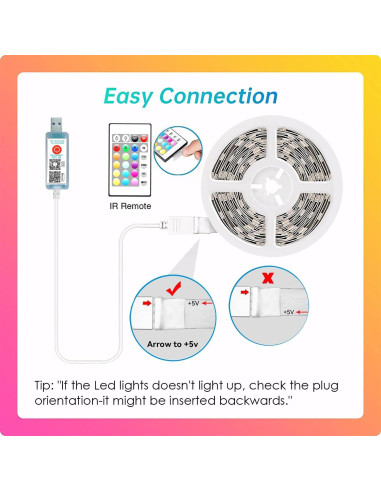 Tira de LED RGB 7.62m CHARKEE con Control Remoto y APP