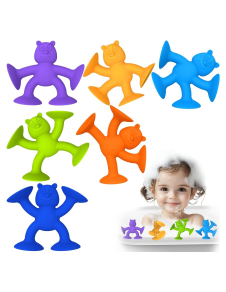 Juguetes de baño de silicona con succión 6 PCS para bebés