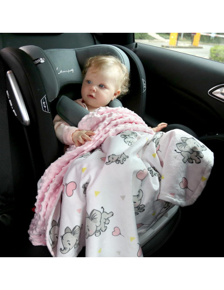 Manta de Bebé DíasU Micro Terciopelo Elefante Rosa 76x102 cm