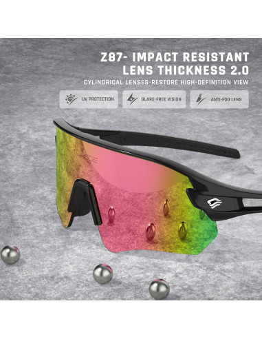 Gafas de sol deportivas Z87 UV protección alta definición