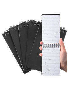 Cuadernos Impermeables Qilery 6 Pcs 3x5" Negro Papel Cuadriculado