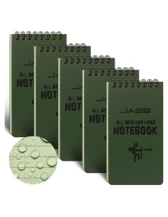 Cuaderno Espiral Impermeable Yamadura Verde 3x5" 5 Piezas