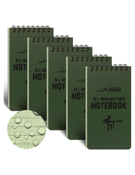 Cuaderno Espiral Impermeable Yamadura Verde 3x5" 5 Piezas Cuaderno Espiral Impermeable Yamadura Verde 3x5" 5 Piezas