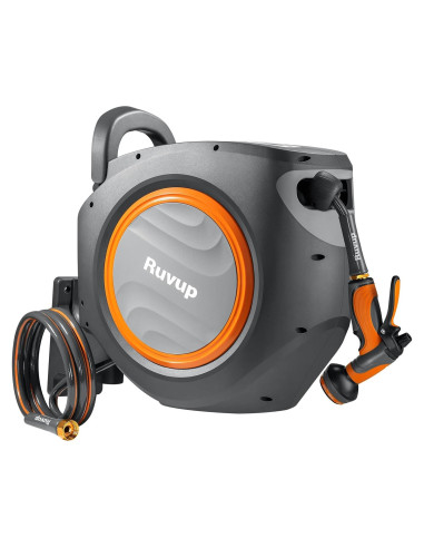 Carrete de Manguera de Jardín Ruvup Retráctil 1/2" 33.5m