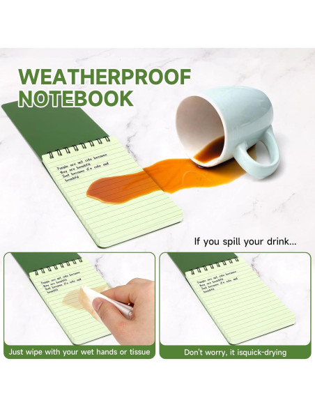 Cuaderno Espiral Impermeable Yamadura Verde 3x5" 5 Piezas Cuaderno Espiral Impermeable Yamadura Verde 3x5" 5 Piezas