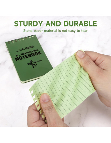 Cuaderno Espiral Impermeable Yamadura Verde 3x5" 5 Piezas