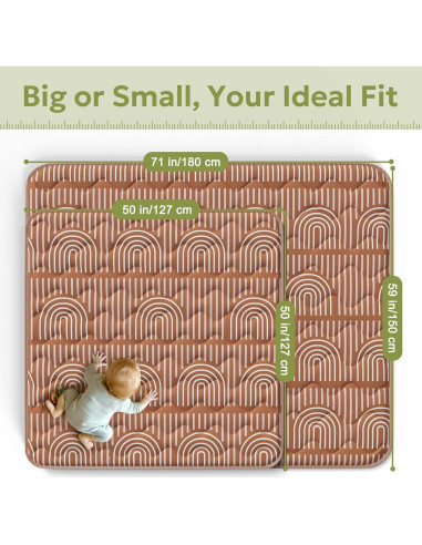 Alfombra de Juego Antideslizante Mallify 127cm x 127cm Marrón