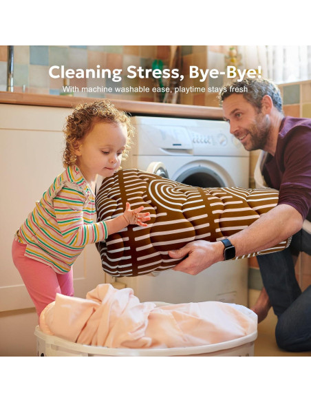 Alfombra de Juego Antideslizante Mallify 127cm x 127cm Marrón