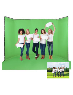 Kit de fondo portátil verde 2.4m x 5m GSKAIWEN con soporte