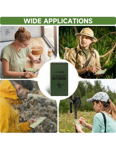 Cuaderno Espiral Impermeable Yamadura Verde 3x5" 5 Piezas