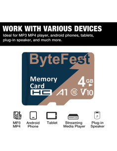 Paquete de 5 Tarjetas de Memoria 4GB ByteFest Clase 10 2