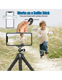 Soporte de trípode mini flexible KAMISAFE con control remoto 2