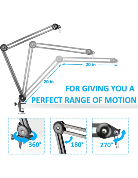Brazo de Boom para Micrófono YOUSHARES con Filtro Pop y Soporte