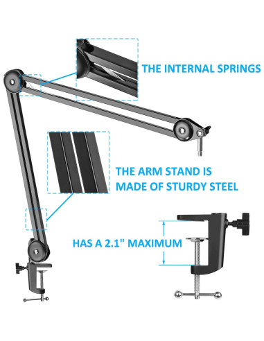 Brazo de Boom para Micrófono YOUSHARES con Filtro Pop y Soporte
