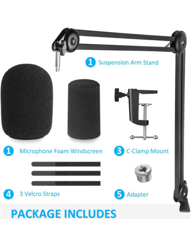 Brazo de Boom para Micrófono YOUSHARES con Filtro Pop y Soporte