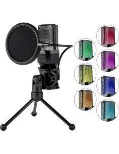Micrófono USB Gaming YT091 con Brazo Ajustable y RGB 2