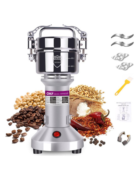 Molino de Granos OKF 150g Acero Inoxidable 304 1500W