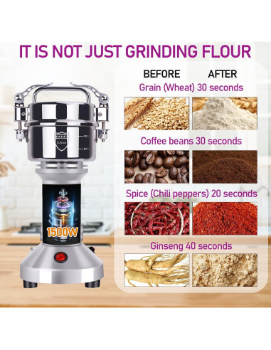 Molino de Granos OKF 150g Acero Inoxidable 304 1500W