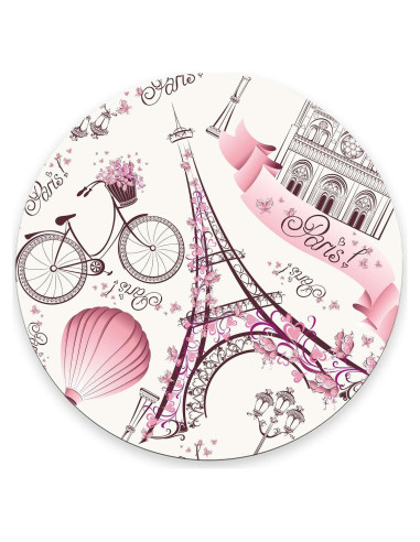 Alfombrilla de Ratón Nphuriy Rosa París Floral 20cm Antideslizante