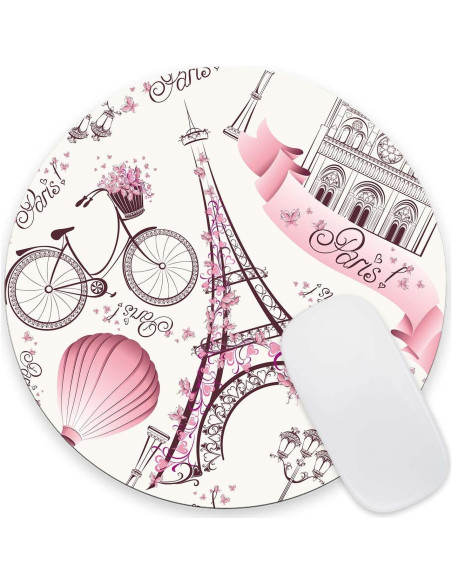 Alfombrilla de Ratón Nphuriy Rosa París Floral 20cm Antideslizante Alfombrilla de Ratón Nphuriy Rosa París Floral 20cm Antideslizante