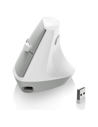 Ratón Inalámbrico A.JAZZ I300 Ergonómico Blanco 800/1200/1600 DPI