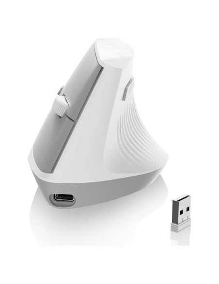 Ratón Inalámbrico A.JAZZ I300 Ergonómico Blanco 800/1200/1600 DPI