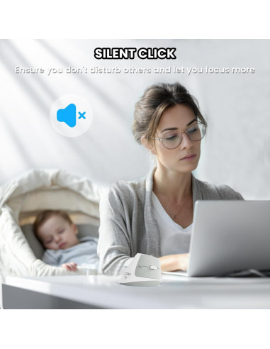 Ratón Inalámbrico A.JAZZ I300 Ergonómico Blanco 800/1200/1600 DPI