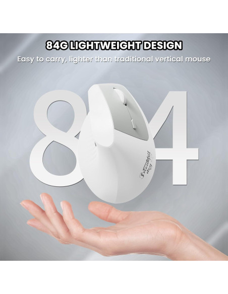 Ratón Inalámbrico A.JAZZ I300 Ergonómico Blanco 800/1200/1600 DPI