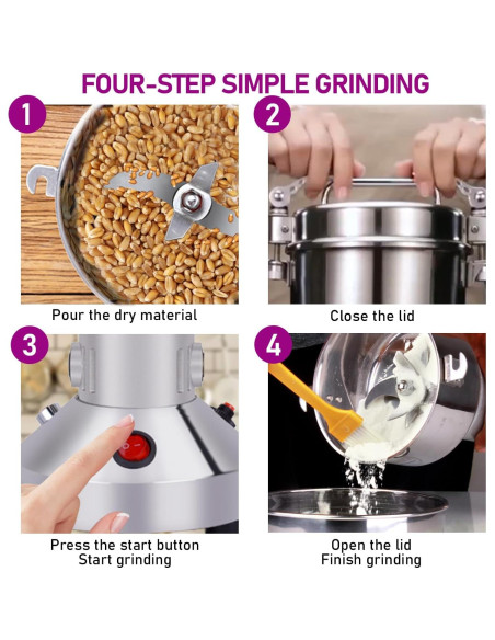 Molino de Granos OKF 150g Acero Inoxidable 304 1500W