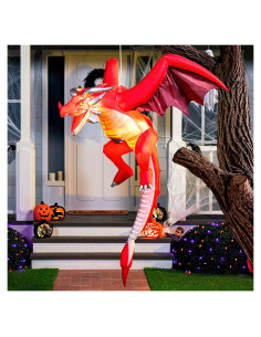 Inflable Halloween Dragón de Fuego Joiedomi 1.52m con LEDs