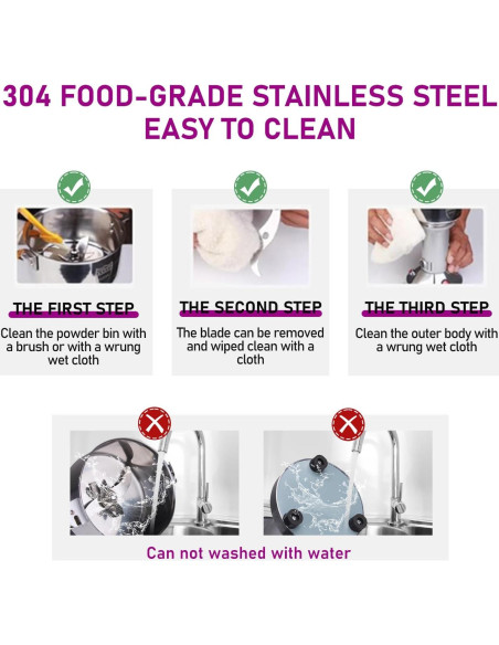 Molino de Granos OKF 150g Acero Inoxidable 304 1500W