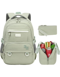 Mochila Escolar CAMTOP para Niñas 3 en 1 Verde Salvia 2