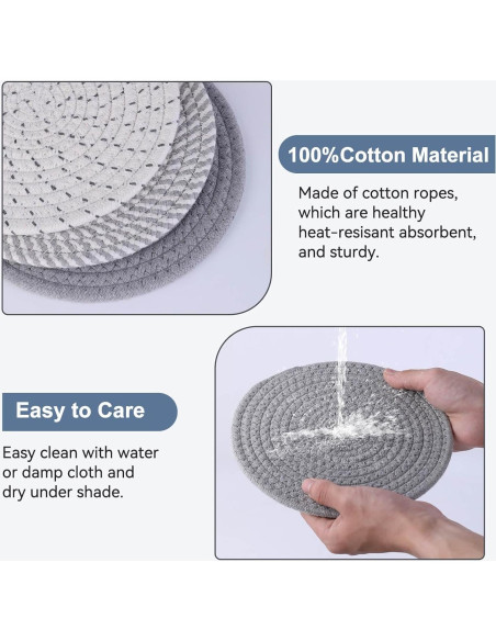 Trivetes Redondos Numyew 20.32 cm Resistentes al Calor 6 Pzas