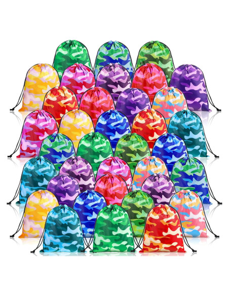 Bolsas de Cuerda Camuflaje Amylove 36 Piezas 25x20 cm