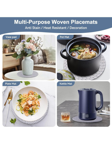 Trivetes Redondos Numyew 20.32 cm Resistentes al Calor 6 Pzas