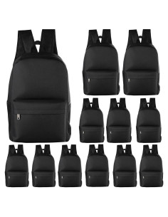 Paquete de 12 Mochilas Escolares Negras 17" Tevxj