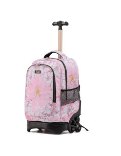 Mochila Rodante NEW TILAMI 18 Pulgadas Flores Rosa para Niños