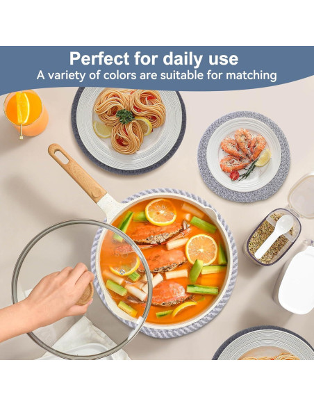 Trivetes Redondos Numyew 20.32 cm Resistentes al Calor 6 Pzas