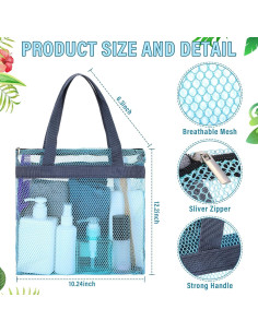 Cestas de Ducha de Malla Patelai 12 Pcs 31x26 cm Secado Rápido 2