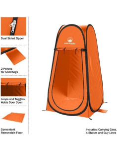 Carpa de Ducha Portátil Wakeman Naranja 1.01x1.01m 2