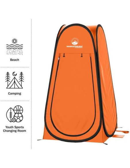 Carpa de Ducha Portátil Wakeman Naranja 1.01x1.01m