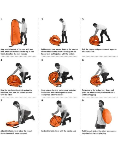 Carpa de Ducha Portátil Wakeman Naranja 1.01x1.01m