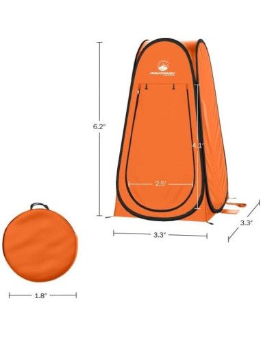 Carpa de Ducha Portátil Wakeman Naranja 1.01x1.01m