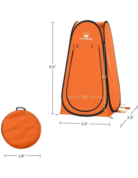 Carpa de Ducha Portátil Wakeman Naranja 1.01x1.01m