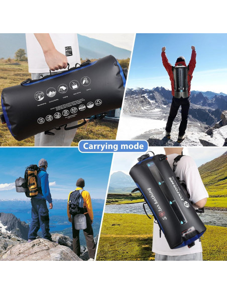 Bolsa de Ducha Camping Zyxformis 20L con Bomba de Pie