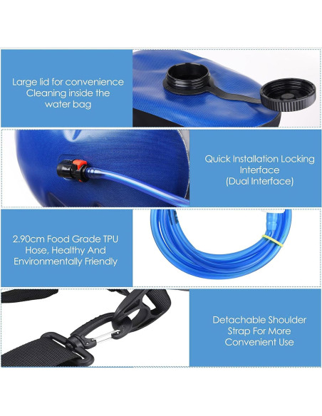 Bolsa de Ducha Camping Zyxformis 20L con Bomba de Pie