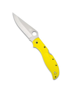 Cuchillo de bolsillo plegable Spyderco Salt 2 XL amarillo 10.16 cm