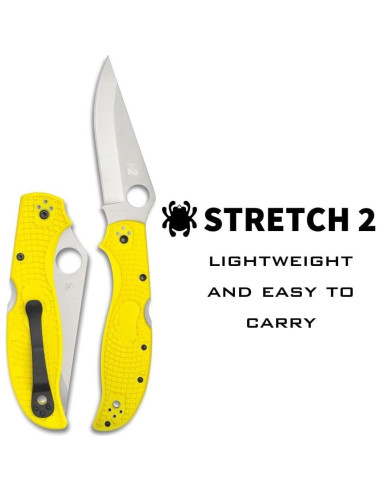Cuchillo de bolsillo plegable Spyderco Salt 2 XL amarillo 10.16 cm
