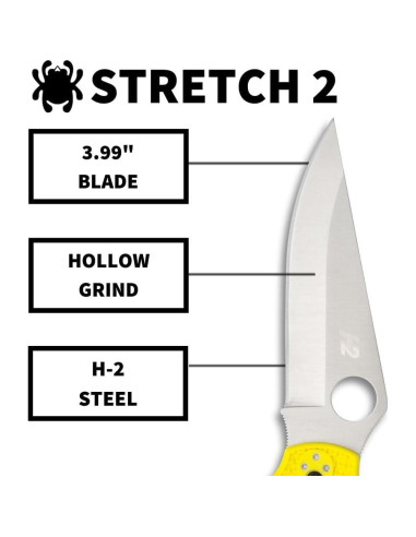 Cuchillo de bolsillo plegable Spyderco Salt 2 XL amarillo 10.16 cm