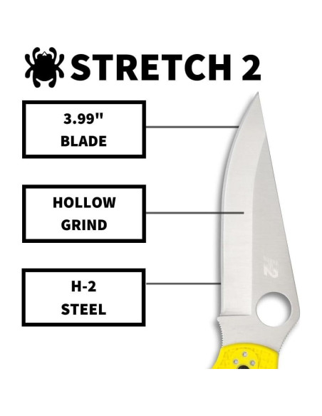 Cuchillo de bolsillo plegable Spyderco Salt 2 XL amarillo 10.16 cm